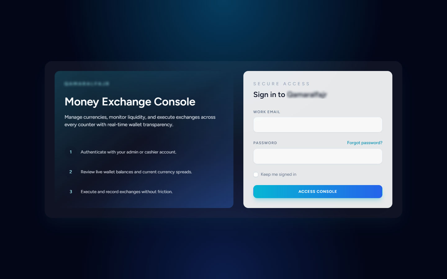 Qamaralfajr Exchange Console