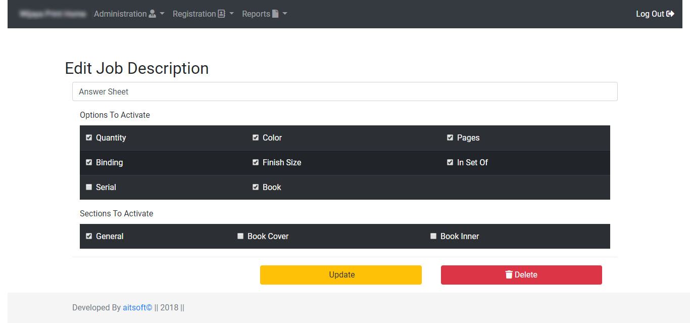 Wijaya Print Job Card System